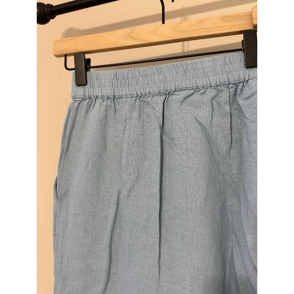 Susan Graver Pure Women’s Pants Crop Elastic Waist Pockets Blue Chambray Size 3X - Picture 6 of 9